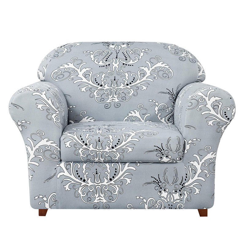 House of Hampton® Flower Printed Stretch Box Cushion Armchair Slipcover